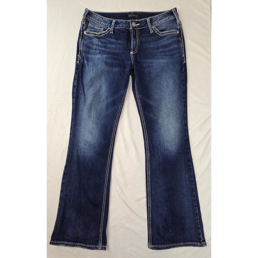 Silver Jeans Co. Bootcut Women 30 Dark Blue Contrast Stitch Suki Good